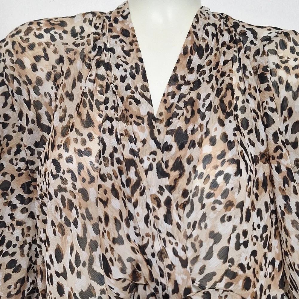 Time and Tru Leopard Print Semi Sheer Swim Coverup